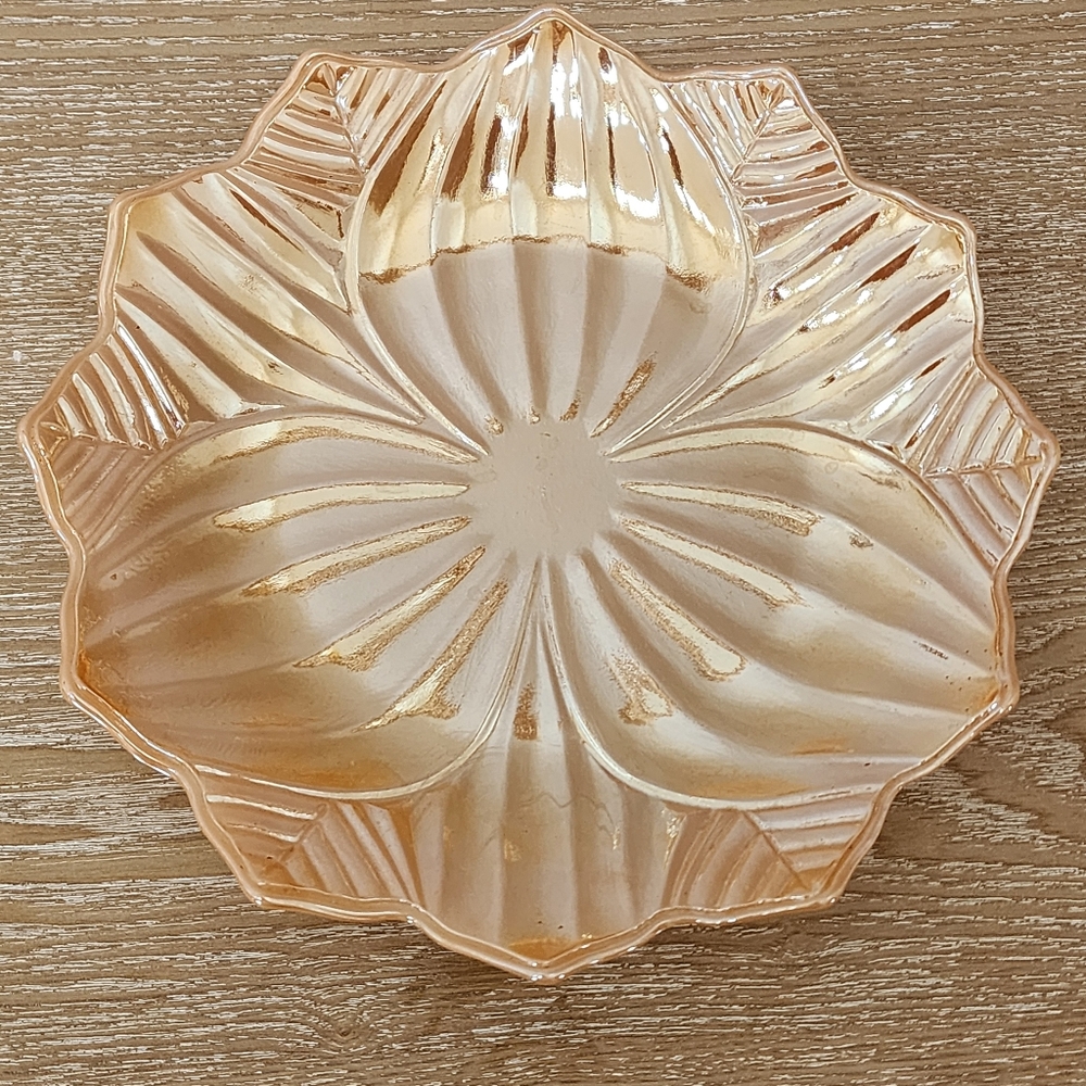 3 For $20! Vintage Peach Luster Lotus Plate